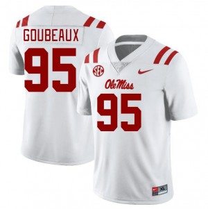 Men Ben Goubeaux White Ole Miss Rebels College Football #95 Jersey 198593-926