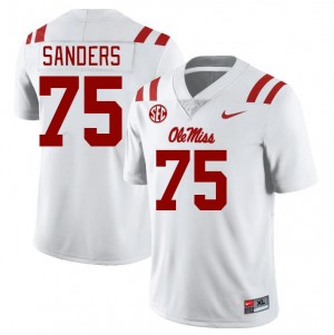 Men Brycen Sanders White Ole Miss College Football #75 Jersey 797636-700