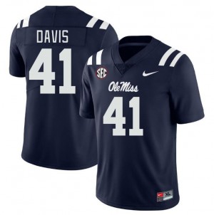 Men Caden Davis Navy Rebels College Football #41 Jersey 940850-649