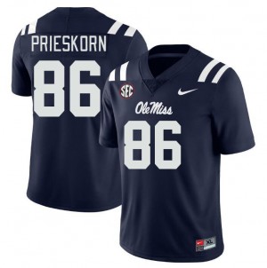 Men Caden Prieskorn Navy Ole Miss Rebels College Football #86 Jersey 514914-613