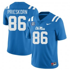 Men Caden Prieskorn Powder Blue Rebels College Football #86 Jersey 880135-506