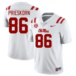 Men Caden Prieskorn White Ole Miss College Football #86 Jersey 361277-724