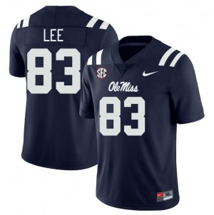 Men Cayden Lee Navy Rebels College Football #83 Jersey 372448-872