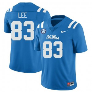 Men Cayden Lee Powder Blue Ole Miss College Football #83 Jersey 574577-451
