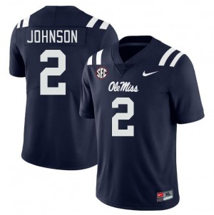 Men Cedric Johnson Navy Ole Miss College Football #2 Jersey 165311-983