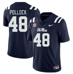 Men Charlie Pollock Navy Rebels College Football #48 Jersey 312882-694