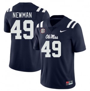 Men Daniel Newman Navy University of Mississippi College Football #49 Jersey 510630-437