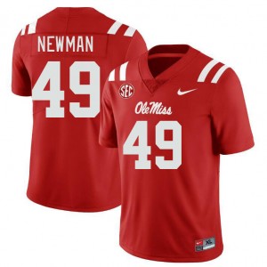 Men Daniel Newman Red Ole Miss College Football #49 Jersey 551286-185