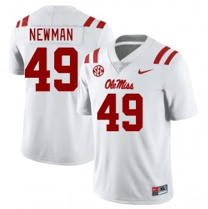 Men Daniel Newman White University of Mississippi College Football #49 Jersey 427627-121