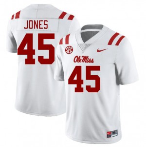 Men Jackson Jones White Ole Miss Rebels College Football #45 Jersey 334974-900