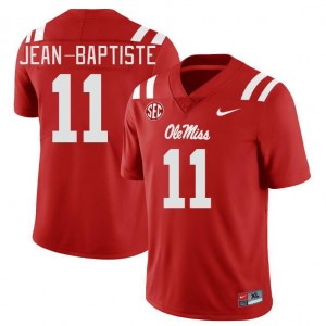 Men Jeremiah Jean-Baptiste Red Ole Miss Rebels College Football #11 Jersey 867205-293