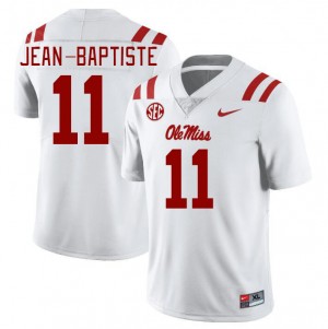 Men Jeremiah Jean-Baptiste White University of Mississippi College Football #11 Jersey 392447-837