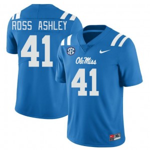 Men John Ross Ashley Powder Blue Ole Miss College Football #41 Jersey 397772-617
