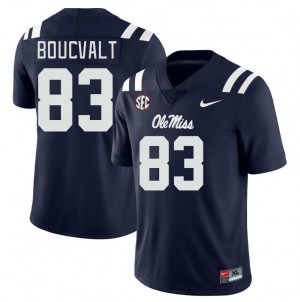 Men Lex Boucvalt Navy University of Mississippi College Football #83 Jersey 725681-604