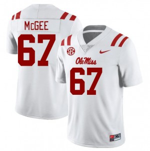 Men Quincy McGee White Rebels College Football #67 Jersey 840007-185