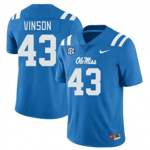 Men Rayf Vinson Powder Blue Ole Miss College Football #43 Jersey 632212-835