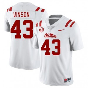 Men Rayf Vinson White University of Mississippi College Football #43 Jersey 979416-427