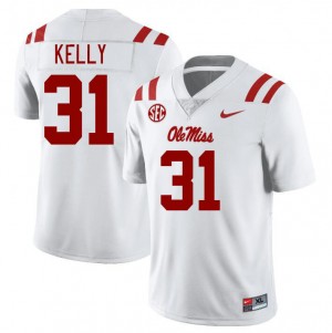Men Torian Kelly White Ole Miss Rebels College Football #31 Jersey 574716-418