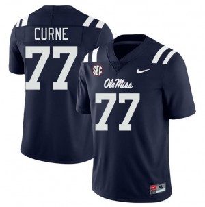 Men Victor Curne Navy Ole Miss College Football #77 Jersey 581599-465
