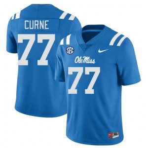 Men Victor Curne Powder Blue Ole Miss College Football #77 Jersey 618190-229