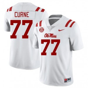 Men Victor Curne White University of Mississippi College Football #77 Jersey 113475-944