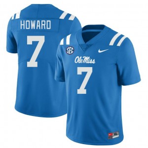 Men Walker Howard Powder Blue Ole Miss Rebels College Football #7 Jersey 341022-956