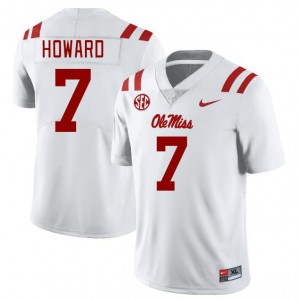 Men Walker Howard White Rebels College Football #7 Jersey 877347-563