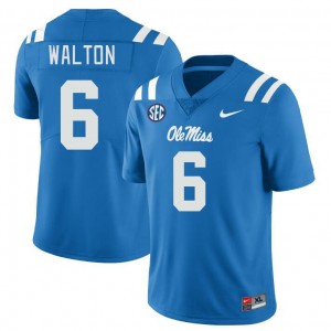 Men Zamari Walton Powder Blue Ole Miss College Football #6 Jersey 843905-175