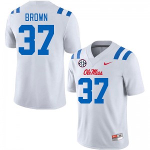 Men AJ Brown White Ole Miss 2024 New College Football #37 Jersey 928410-704
