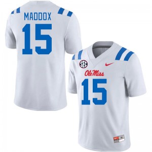 Men AJ Maddox White Ole Miss 2024 New College Football #15 Jersey 659828-963