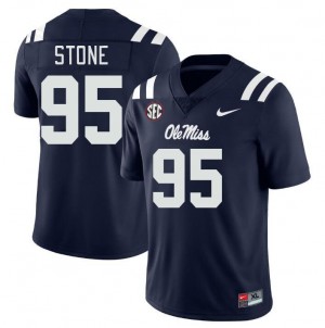 Men Akelo Stone Navy Ole Miss Rebels College Football #95 Jersey 685670-764