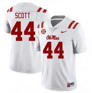Men Ali Scott White Ole Miss Rebels College Football #44 Jersey 864164-680