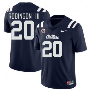 Men Anthony Robinson III Navy Ole Miss College Football #20 Jersey 951534-529