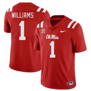 Men Ayden Williams Red Ole Miss Rebels College Football #1 Jersey 377867-874