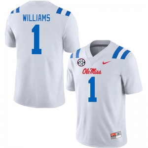 Men Ayden Williams White Ole Miss 2024 New College Football #1 Jersey 688874-830