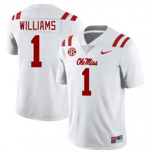 Men Ayden Williams White Ole Miss College Football #1 Jersey 926638-109