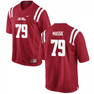 Men Bobby Massie Red Ole Miss College Football #79 Jersey 188319-573