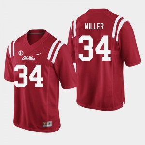 Men Bobo Miller Red Rebels College Football #34 Jersey 695157-577