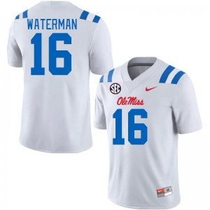 Men Braden Waterman White Ole Miss 2024 New College Football #16 Jersey 446092-973