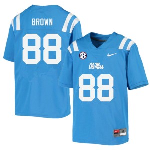 Men Bralon Brown Powder Blue Ole Miss College Football #88 Jersey 865593-352