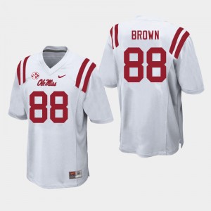 Men Bralon Brown White Ole Miss College Football #88 Jersey 805769-599