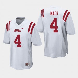 Men Brandon Mack White Rebels College Football #4 Jersey 142148-828