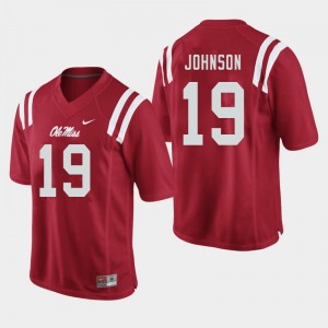 Men Brice Johnson Red Ole Miss College Football #19 Jersey 977162-108
