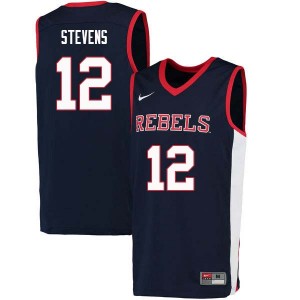 Men Bruce Stevens Navy University of Mississippi College Basketball #12 Jersey 513397-433