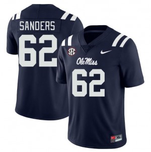 Men Brycen Sanders Navy Ole Miss College Football #62 Jersey 477772-467