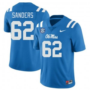 Men Brycen Sanders Powder Blue Ole Miss Rebels College Football #62 Jersey 247863-981