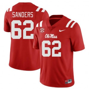 Men Brycen Sanders Red Ole Miss College Football #62 Jersey 619706-154