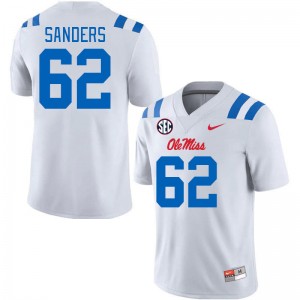 Men Brycen Sanders White Ole Miss Rebels 2024 New College Football #62 Jersey 401980-154