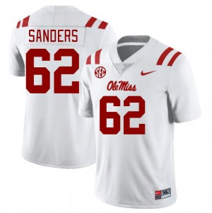 Men Brycen Sanders White Ole Miss College Football #62 Jersey 371142-294