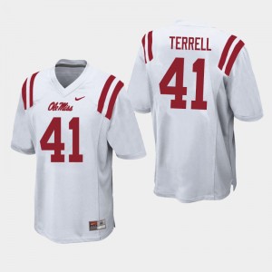 Men C.J. Terrell White Ole Miss College Football #41 Jersey 741138-585